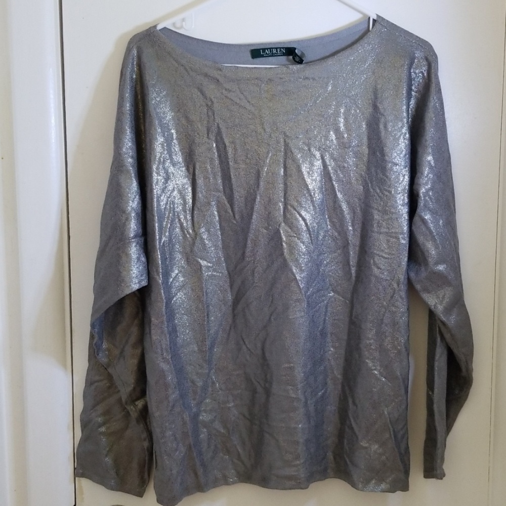 NWT Ralph Lauren Women's Silver Top